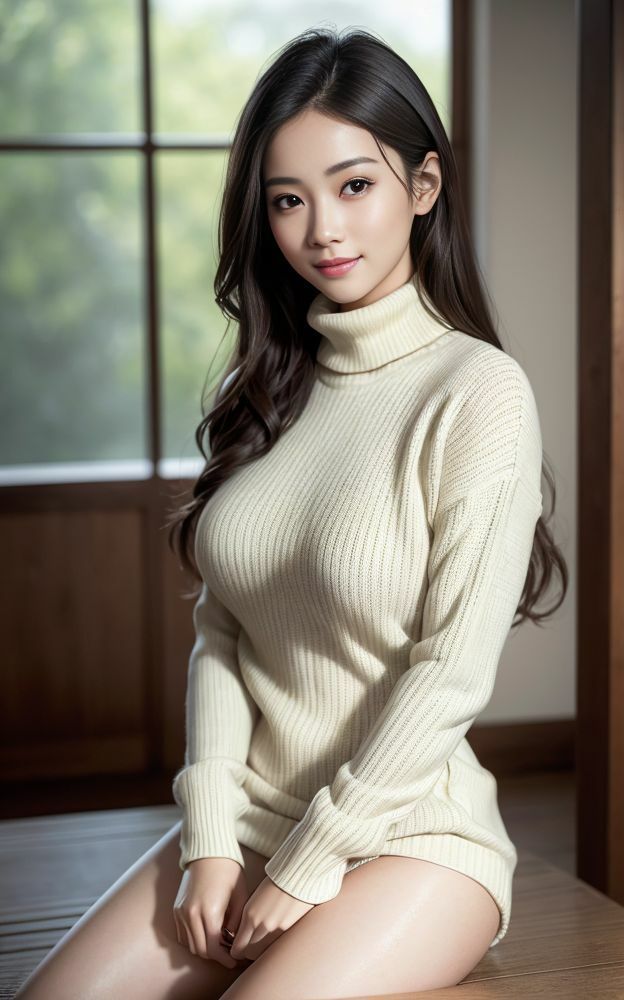 AIグラビア写真集  タートルネック美女 サンプル6ページ目