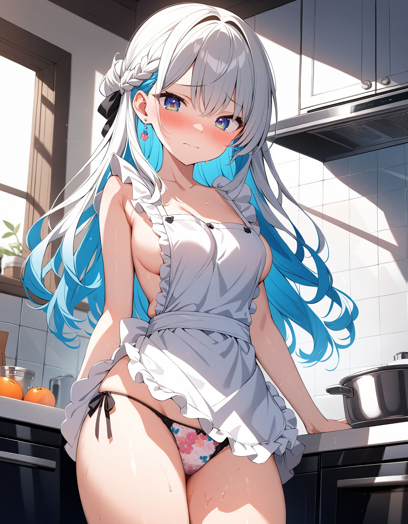 裸エプロンでパンチラ サンプル2ページ目