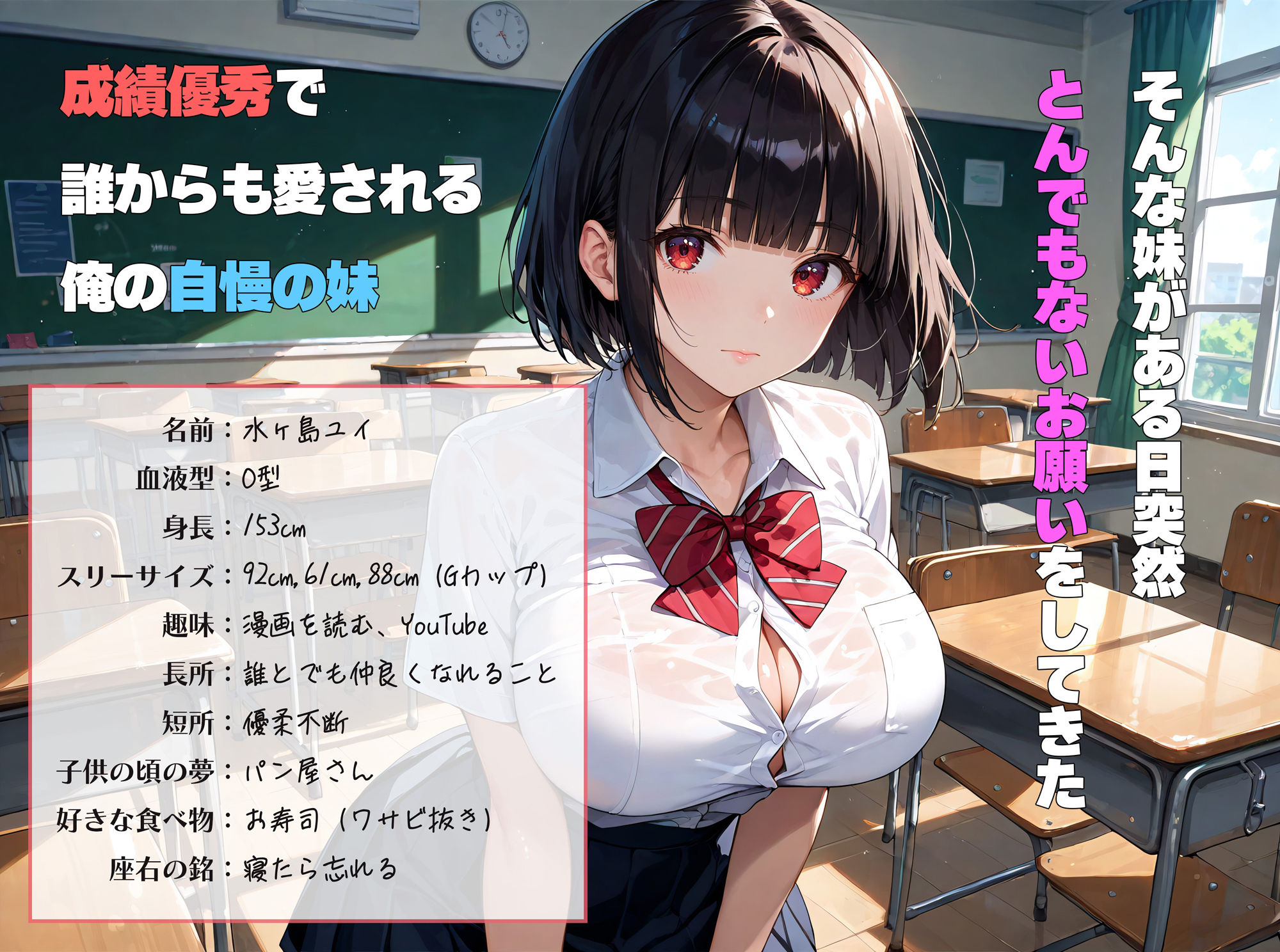 爆乳でまじめな妹が「処女を捨てたい」と兄の俺に頼んできた サンプル1ページ目