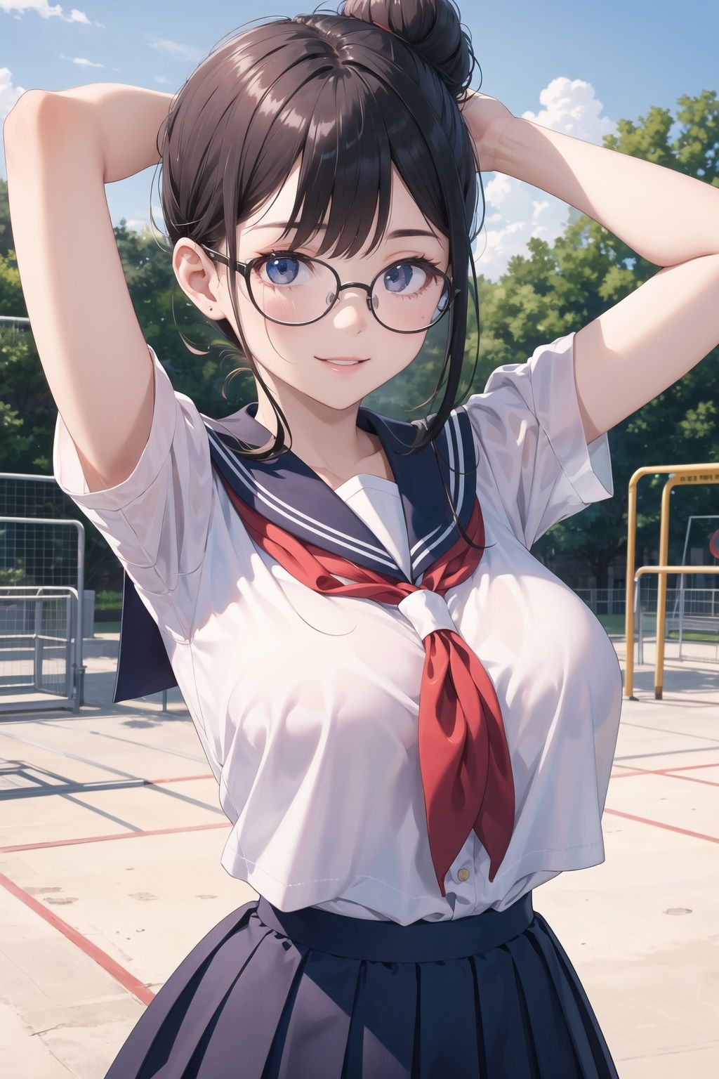 僕と女子校生-清楚系眼鏡女子のセーラー服 サンプル1ページ目