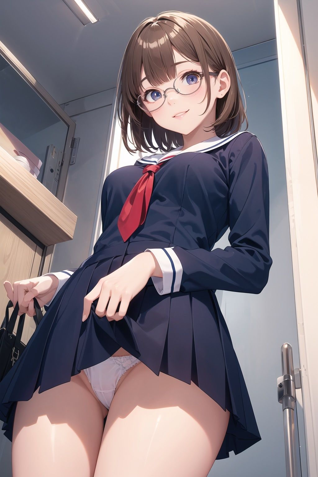 僕と女子校生-清楚系眼鏡女子のセーラー服 サンプル2ページ目