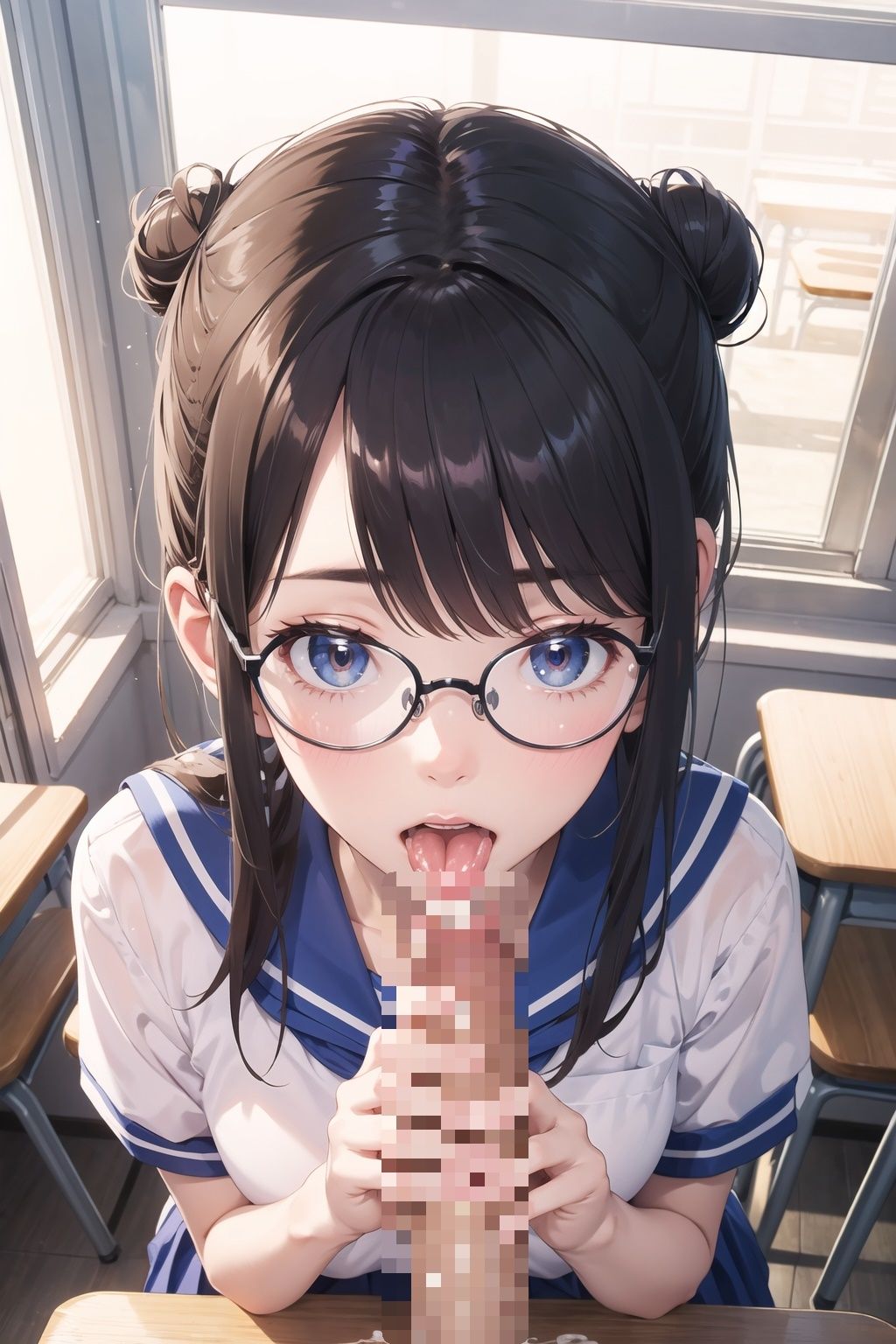 僕と女子校生-清楚系眼鏡女子のセーラー服 サンプル8ページ目