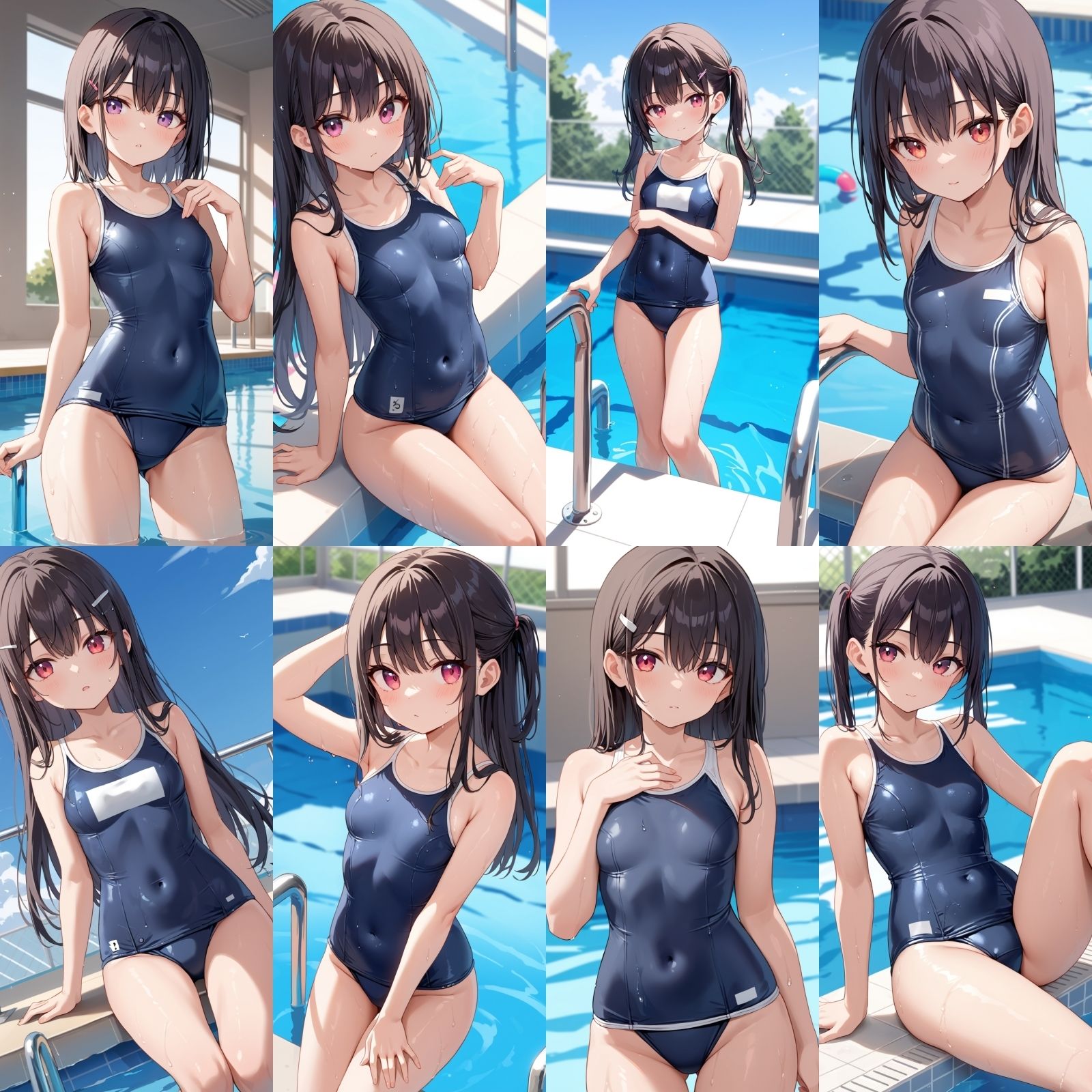 【スク水】プールの授業中にスクール水着に興奮して・・【500枚】 サンプル1ページ目