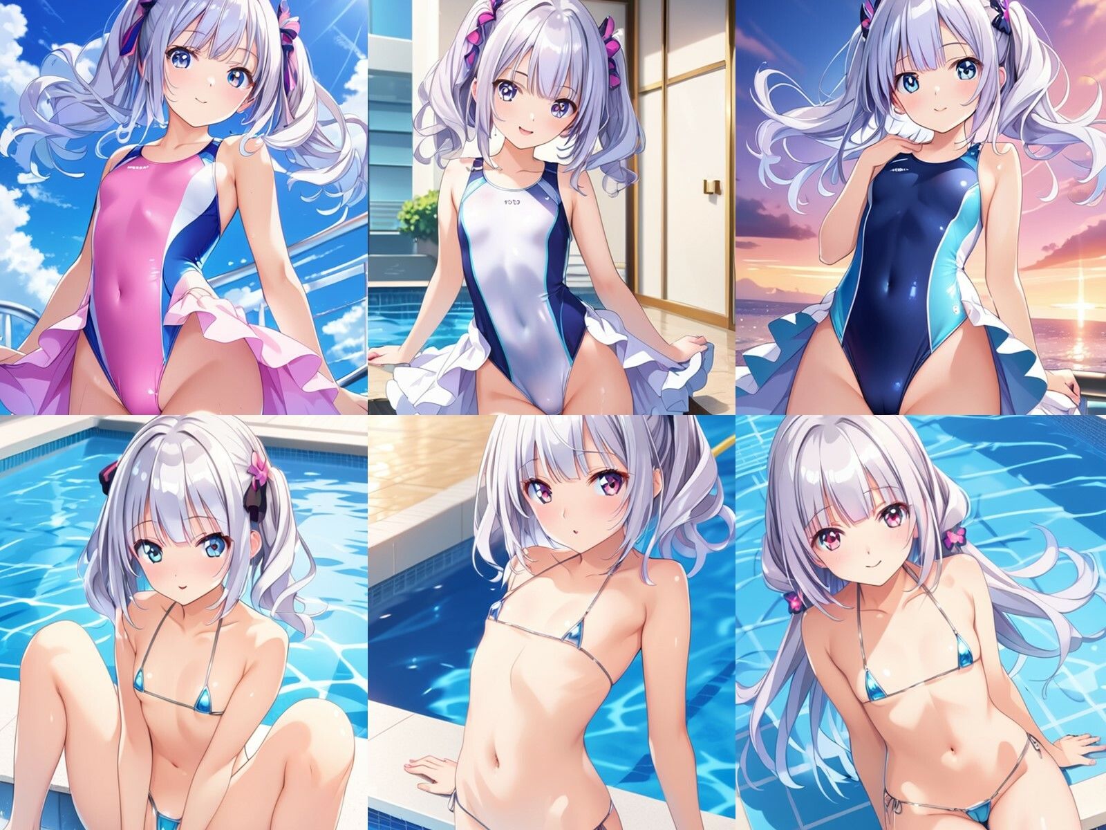 水泳部の銀髪少女が中出しセックスで孕みボテ腹になるまで サンプル1ページ目