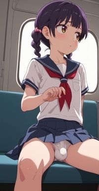 【制服】ち◯ぽバキバキの男の娘が電車内で変態行為 サンプル4ページ目