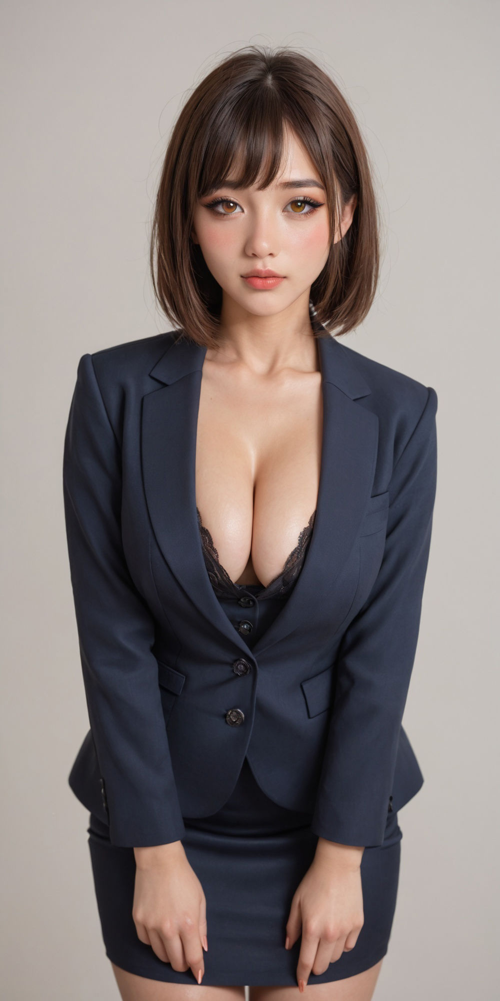 ［生成AIグラビア］巨乳OLのエッチな姿 サンプル1ページ目