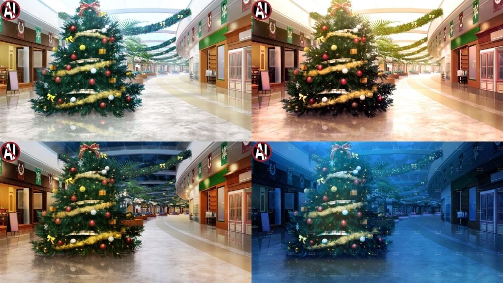 みにくる動く背景素材集『ショッピングモールのクリスマス』 サンプル2ページ目