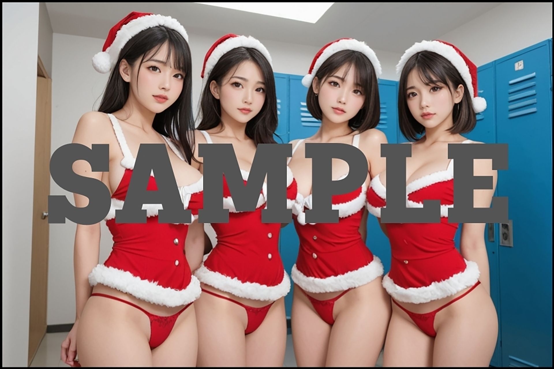サンタ巨乳店員たちと更衣室で…聖夜に始まるエッチな誘惑 サンプル10ページ目
