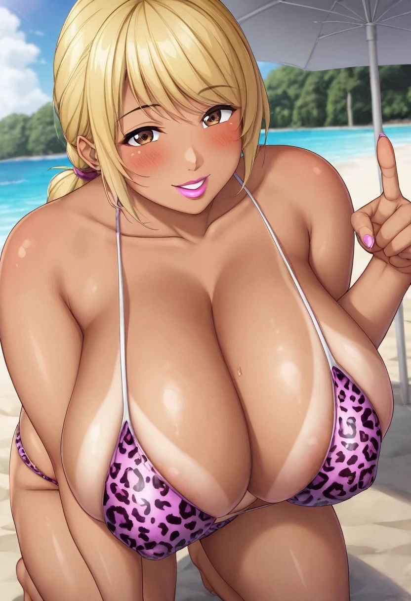 爆乳デカ尻日焼けギャルのむちむちどスケベな水着姿 サンプル4ページ目