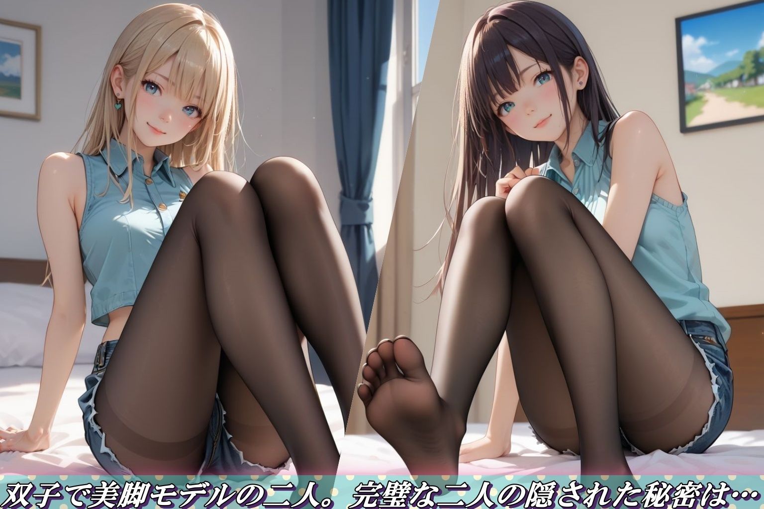アニメ風【【The・脚フェチ・黒パンスト】】 サンプル2ページ目
