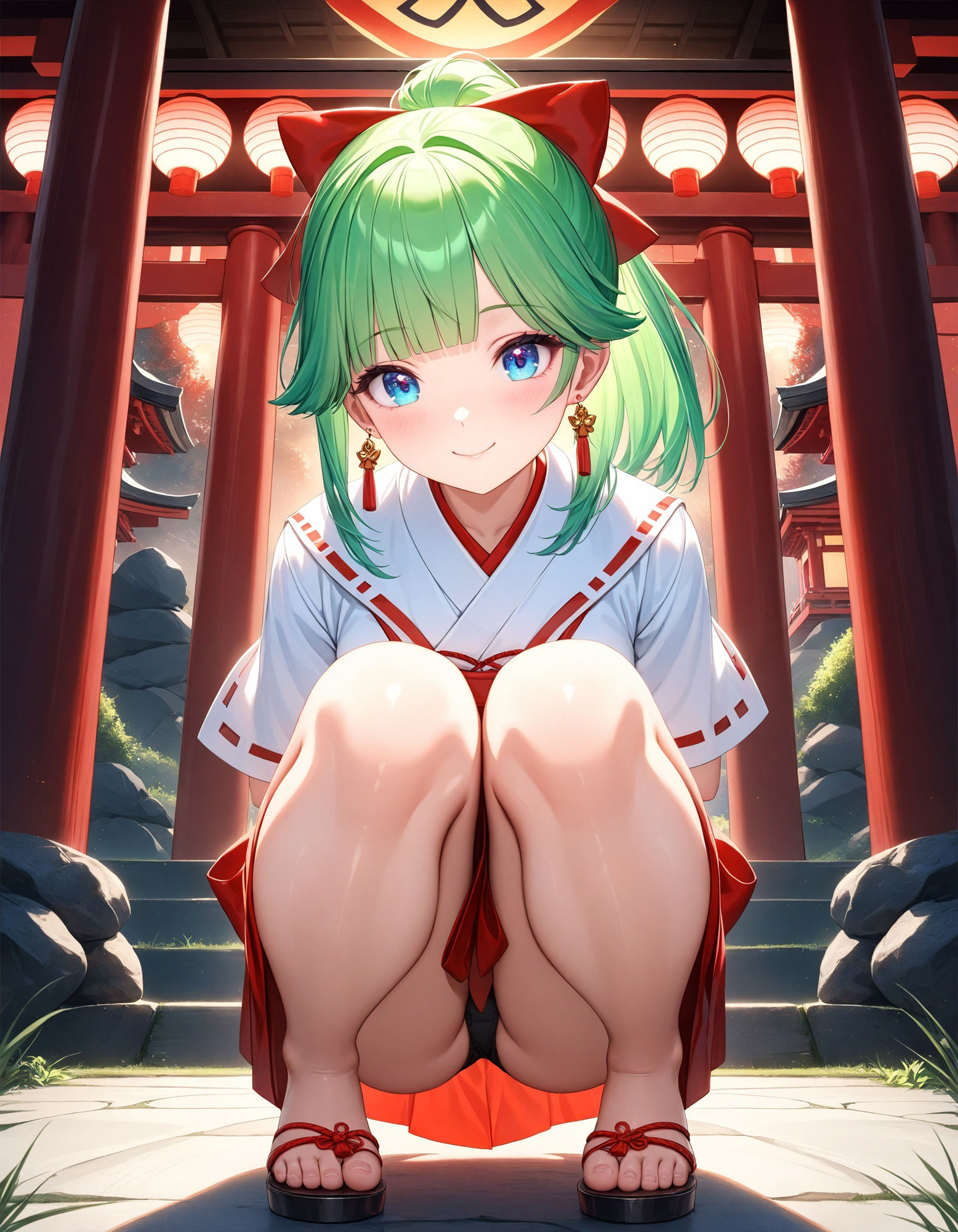巫女のしゃがみパンチラ2 サンプル3ページ目