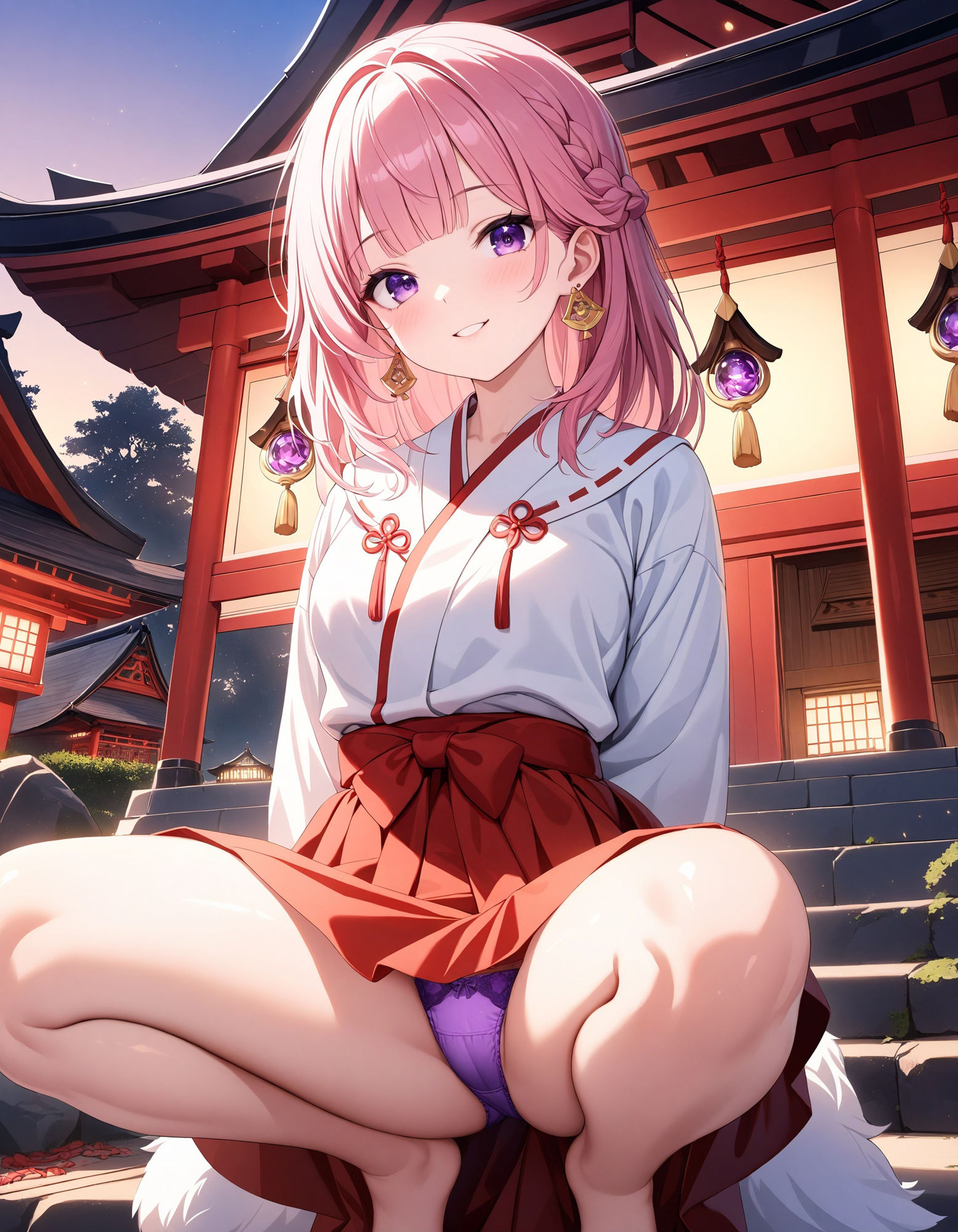 巫女のしゃがみパンチラ2 サンプル4ページ目