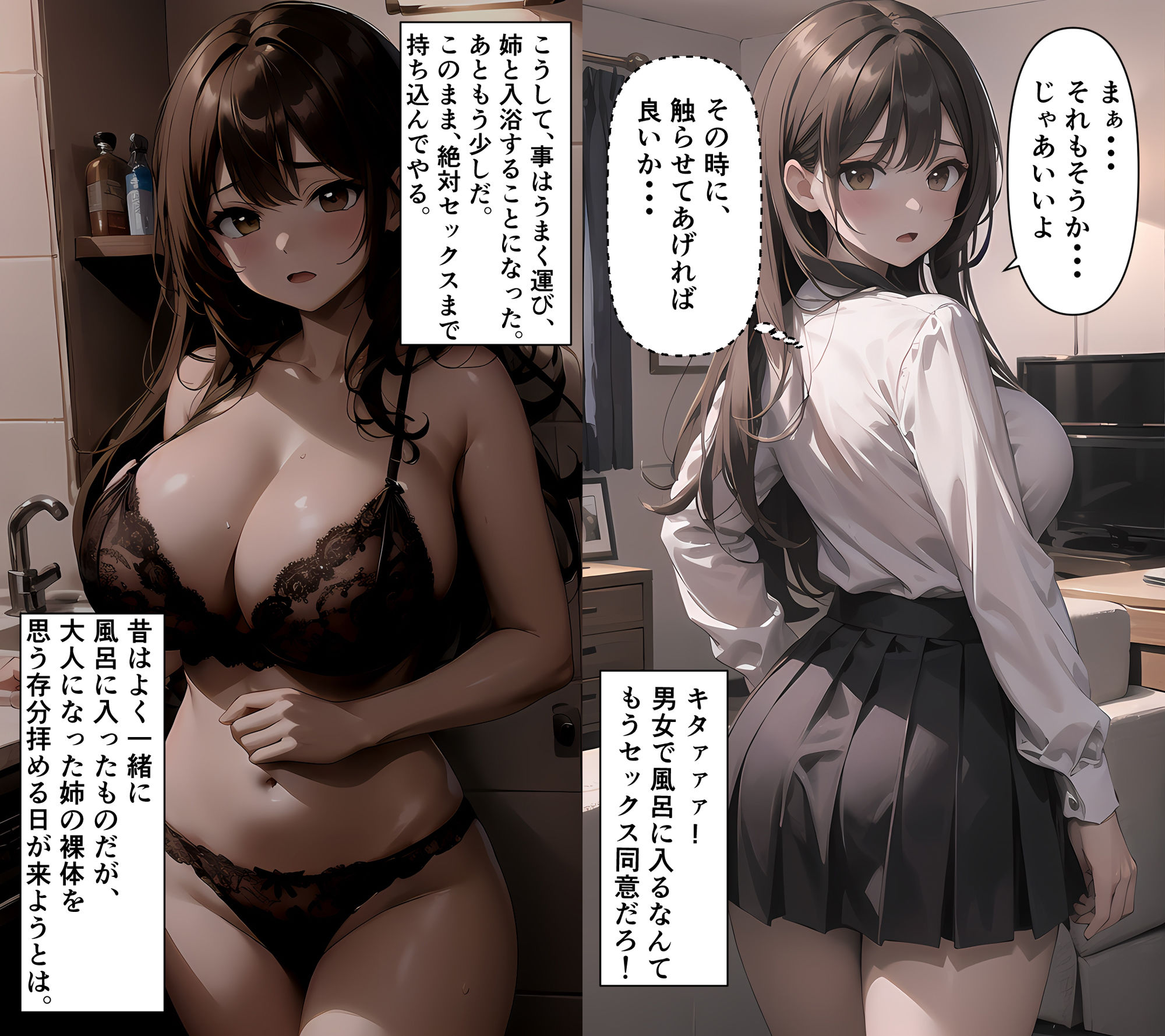 ヤリチンの弟が巨乳美女の姉をセックスに持ち込む話 サンプル8ページ目