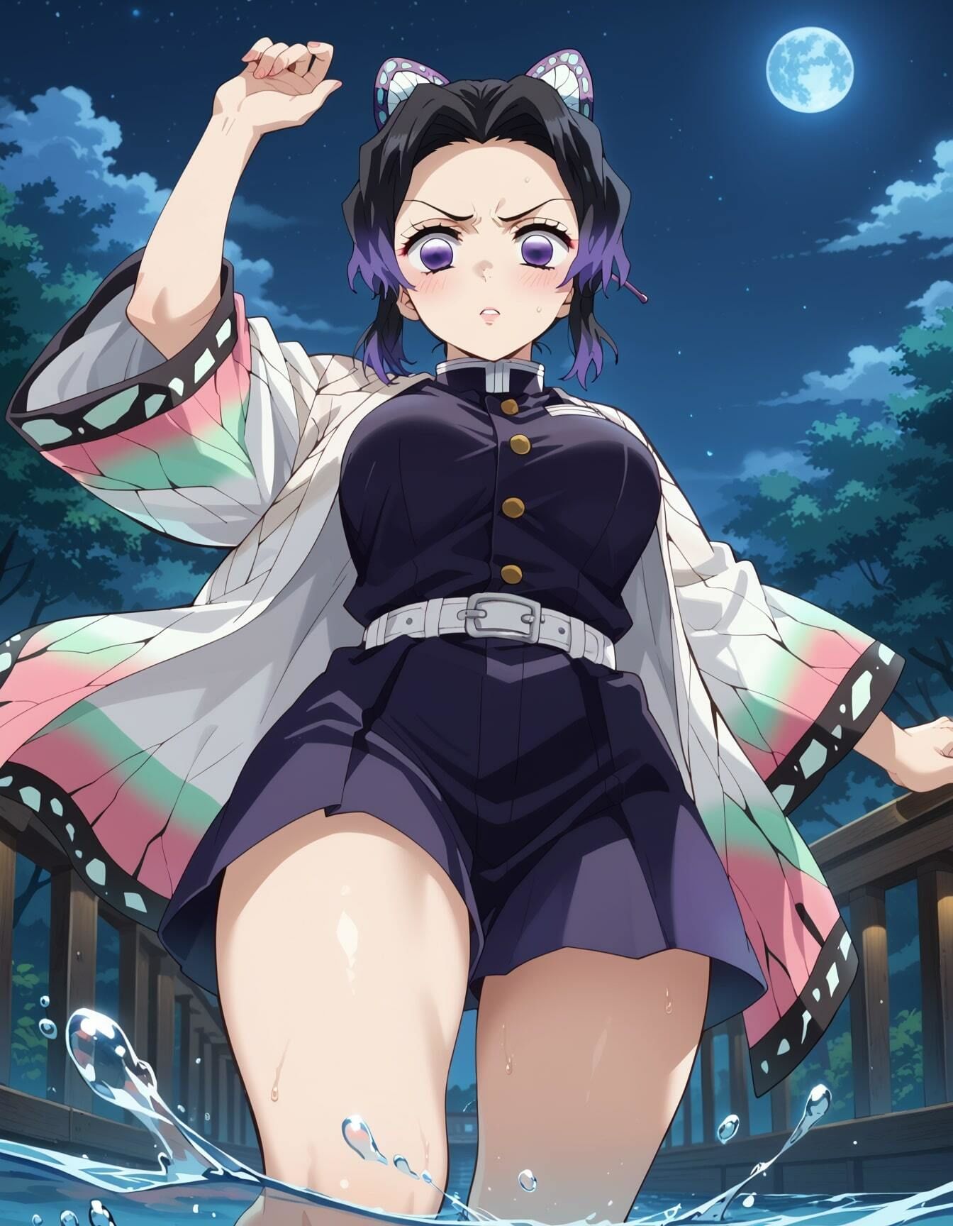 鬼滅の○イラストエロ画像_「このおっぱいで37kgは無理でしょ」しのぶちゃんのエロい画像集 サンプル1ページ目