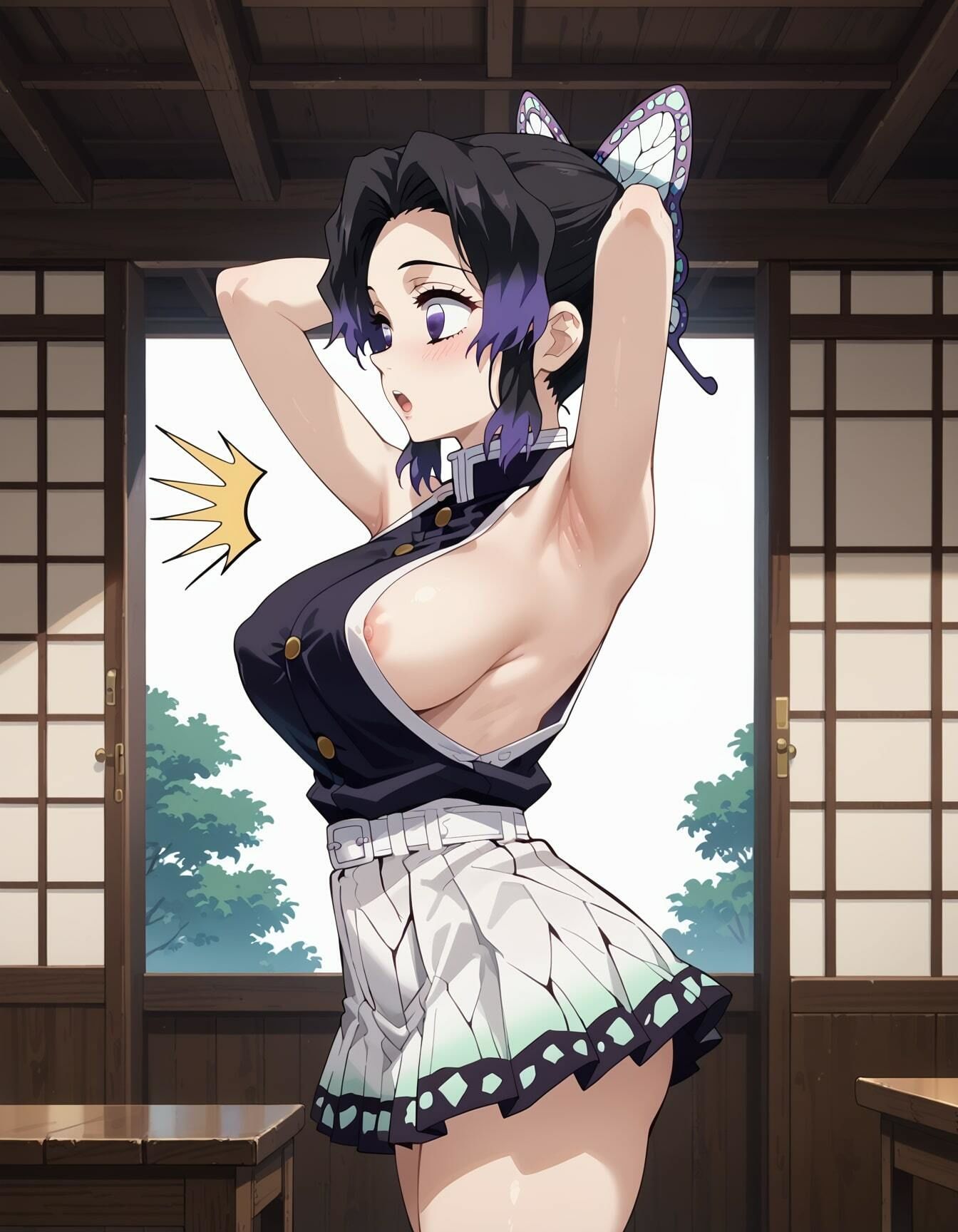 鬼滅の○イラストエロ画像_「このおっぱいで37kgは無理でしょ」しのぶちゃんのエロい画像集 サンプル2ページ目