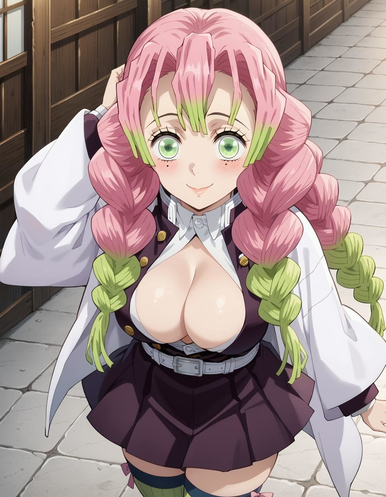 鬼滅の○イラストエロ画像_セクシー巨乳でマジ天使な蜜璃ちゃんのエロい画像集 サンプル1ページ目