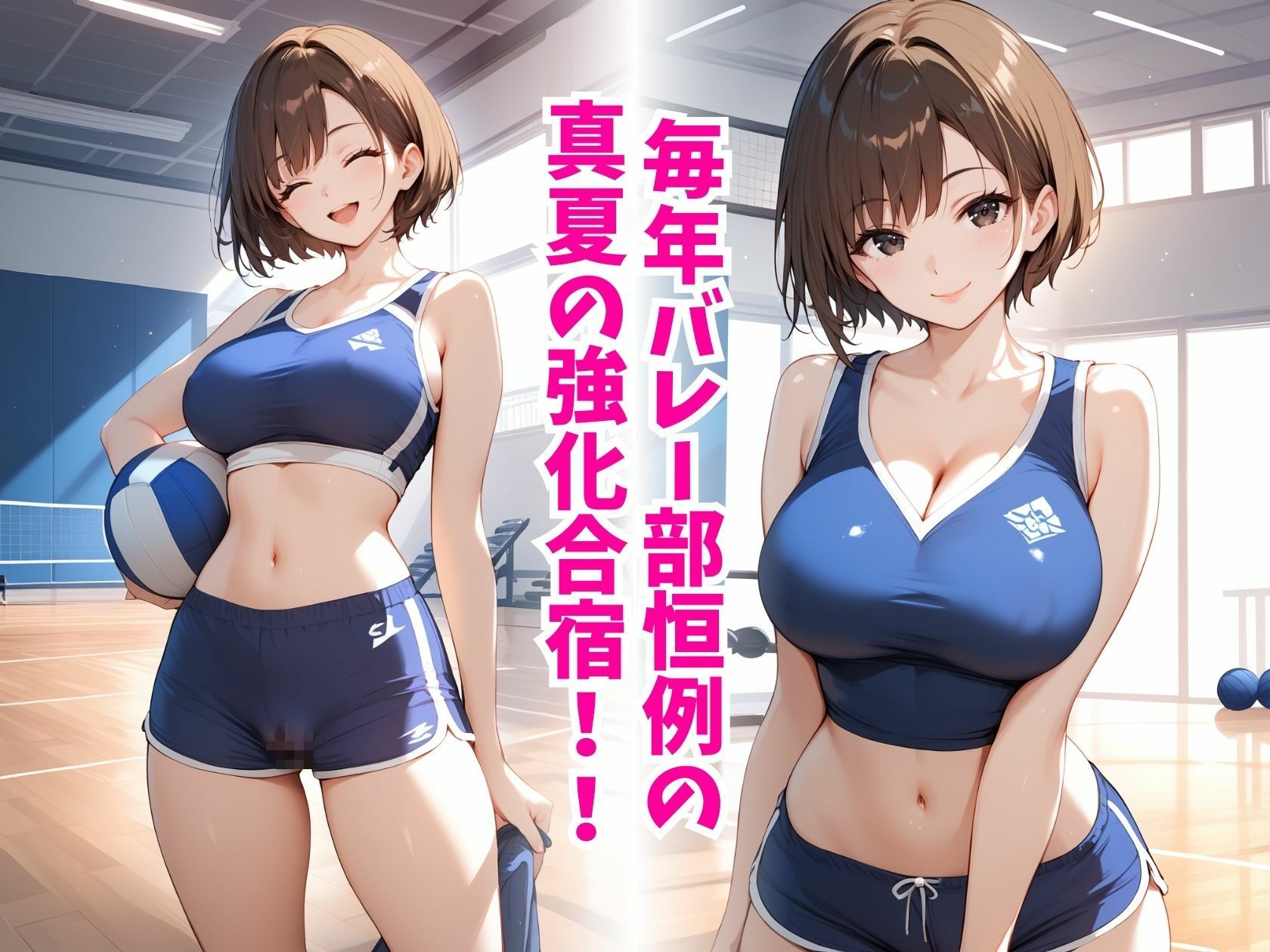 バレー部！真夏の強化合宿 サンプル1ページ目