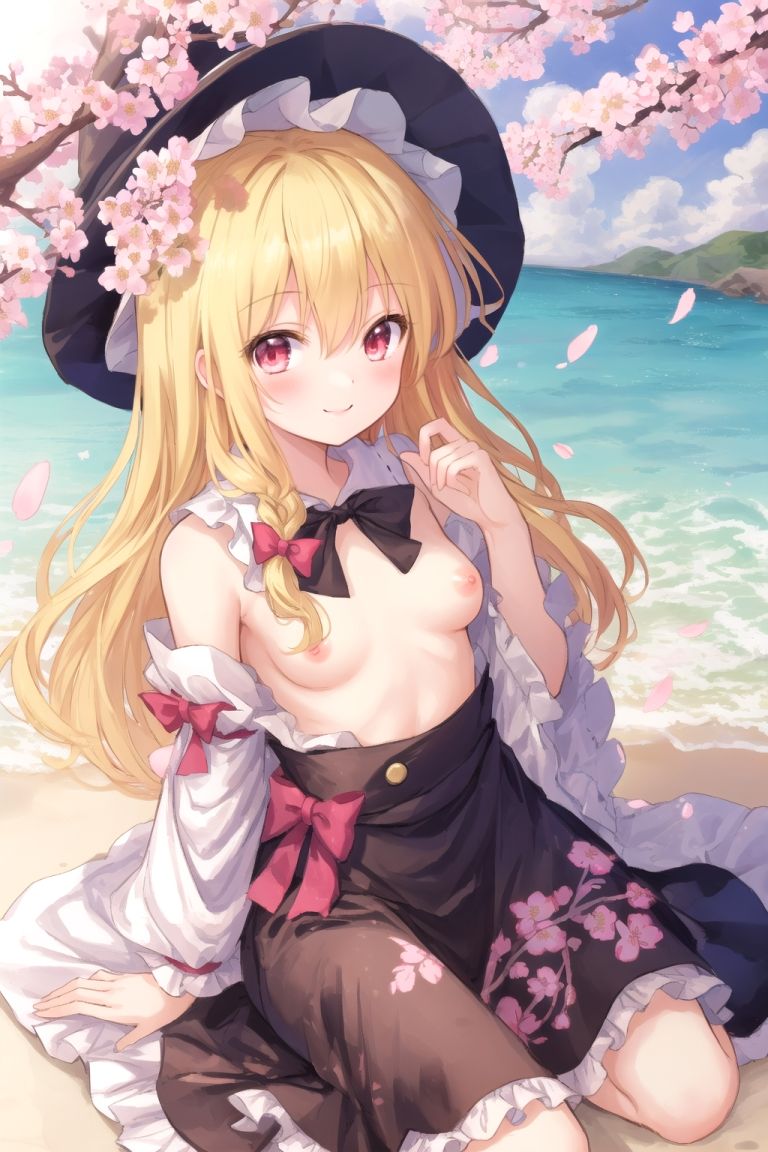 霊夢は魔理沙のえっちな写真を撮りたいようです。〜春の晴れた昼の海編〜 サンプル2ページ目