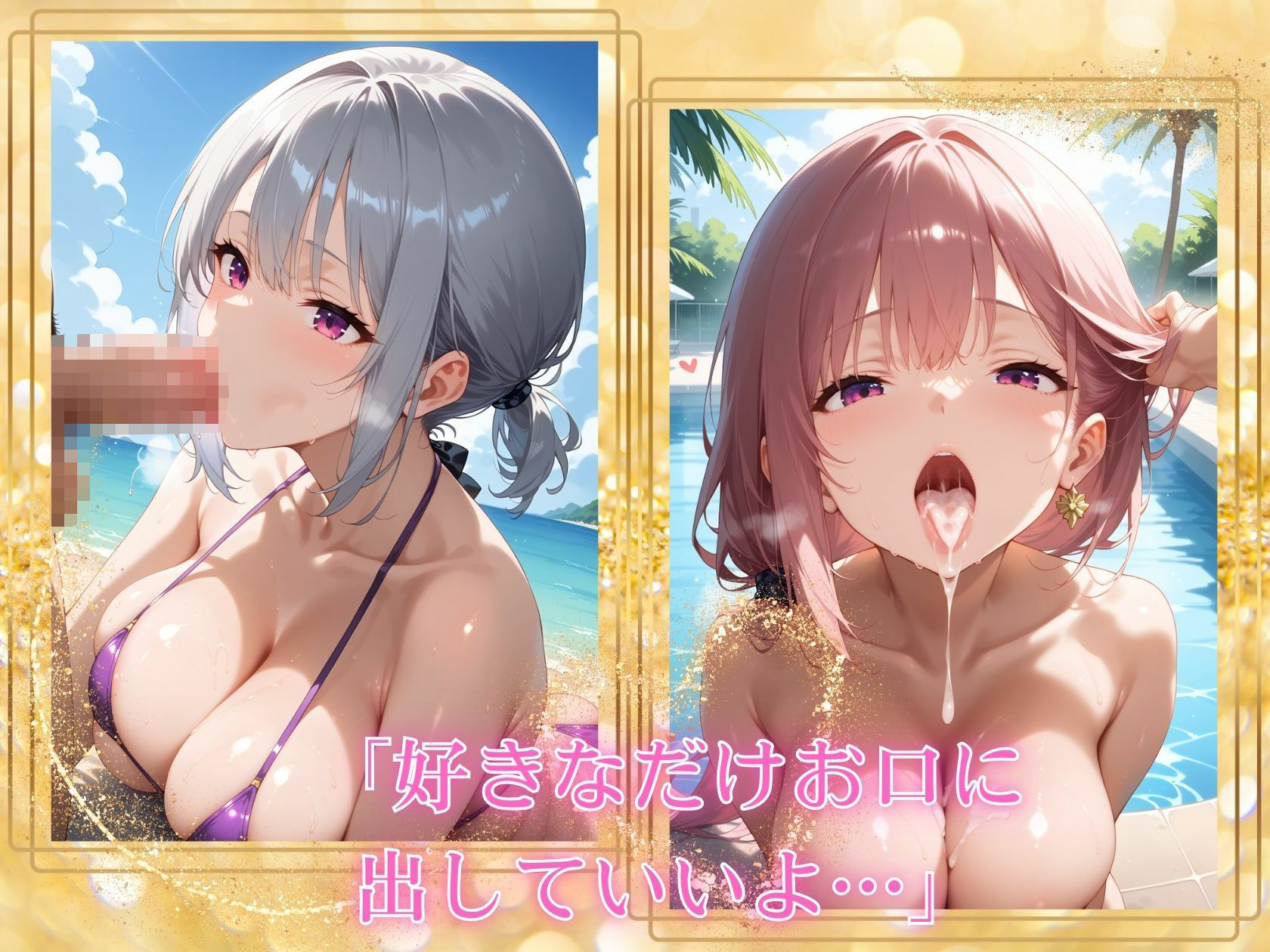 どスケベ爆乳人妻がエロ水着でせまってくる ロング サンプル2ページ目