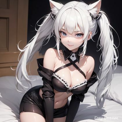 猫耳ベッドルーム（白/黒） サンプル1ページ目
