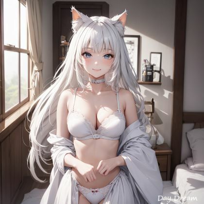 猫耳ベッドルーム（白/黒） サンプル2ページ目