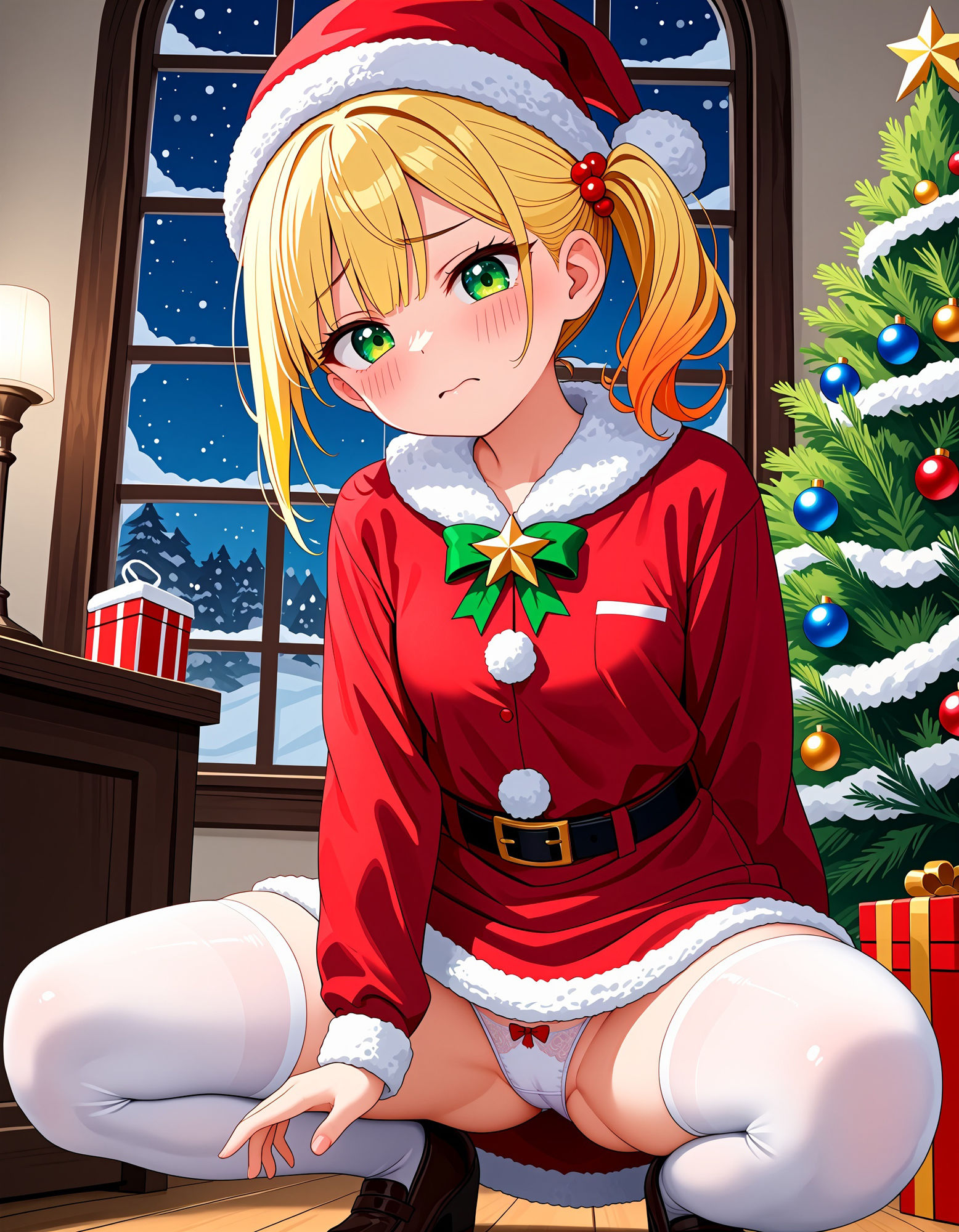 サンタ女子のしゃがみパンチラ サンプル3ページ目