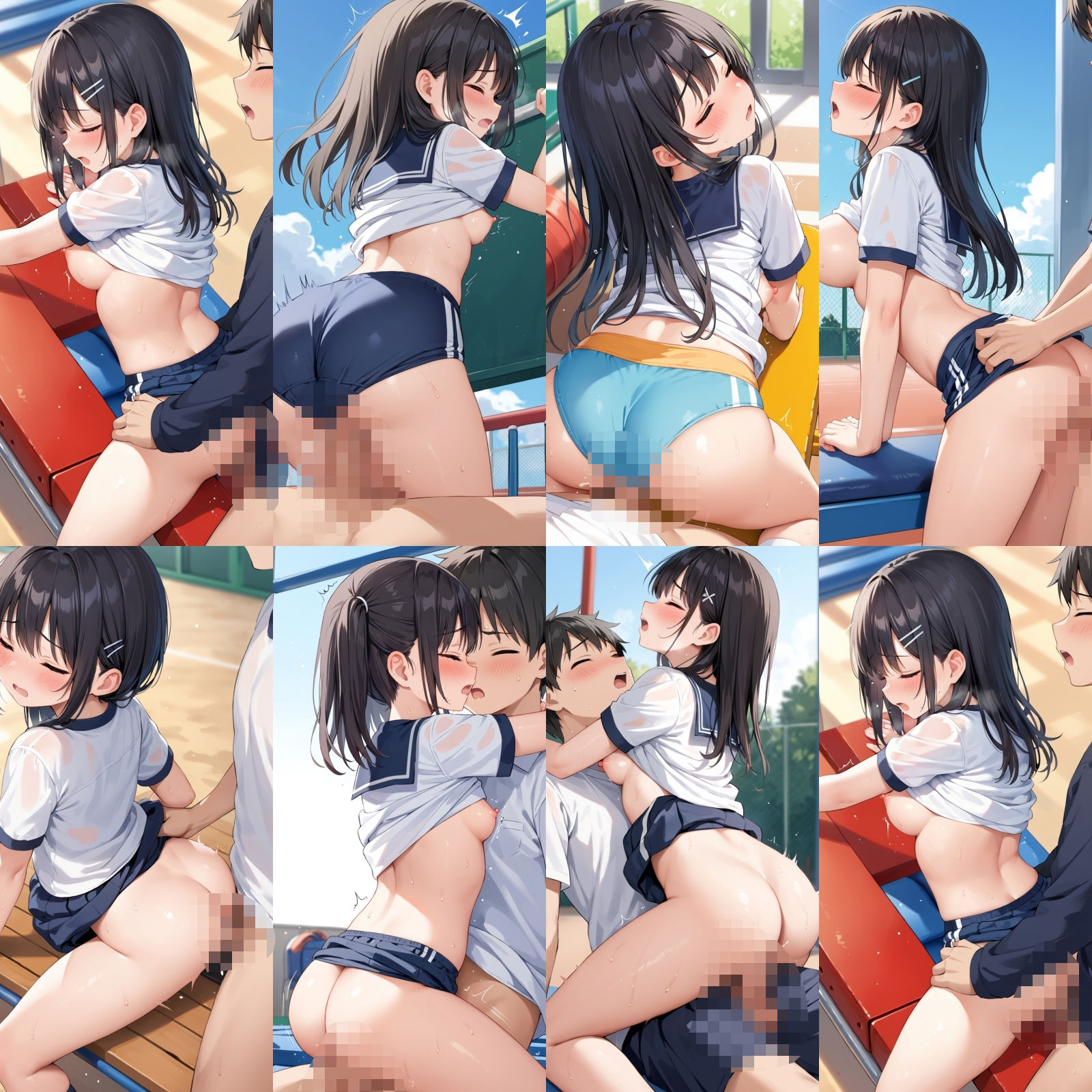 体操服のまま手マンされて潮吹き女子〇生【500枚】 サンプル9ページ目