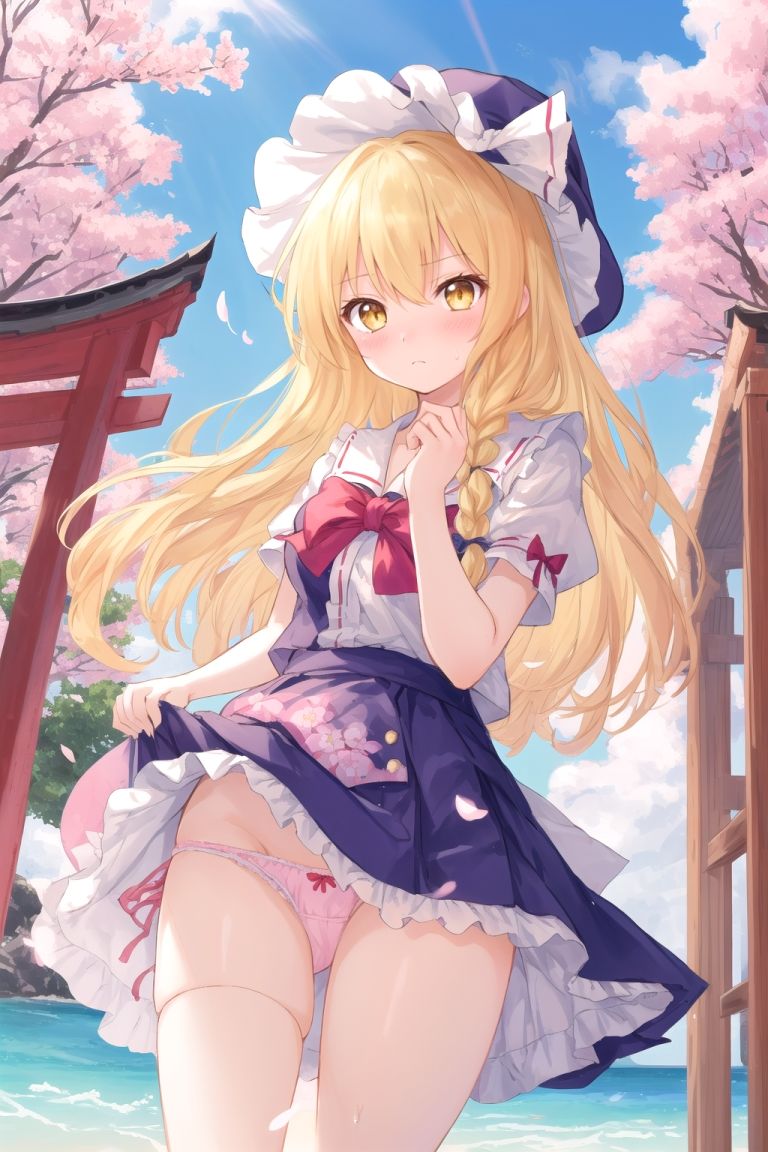 霊夢は魔理沙のパンチラ写真を撮りたいようです〜春の晴れた朝の海編〜 サンプル5ページ目