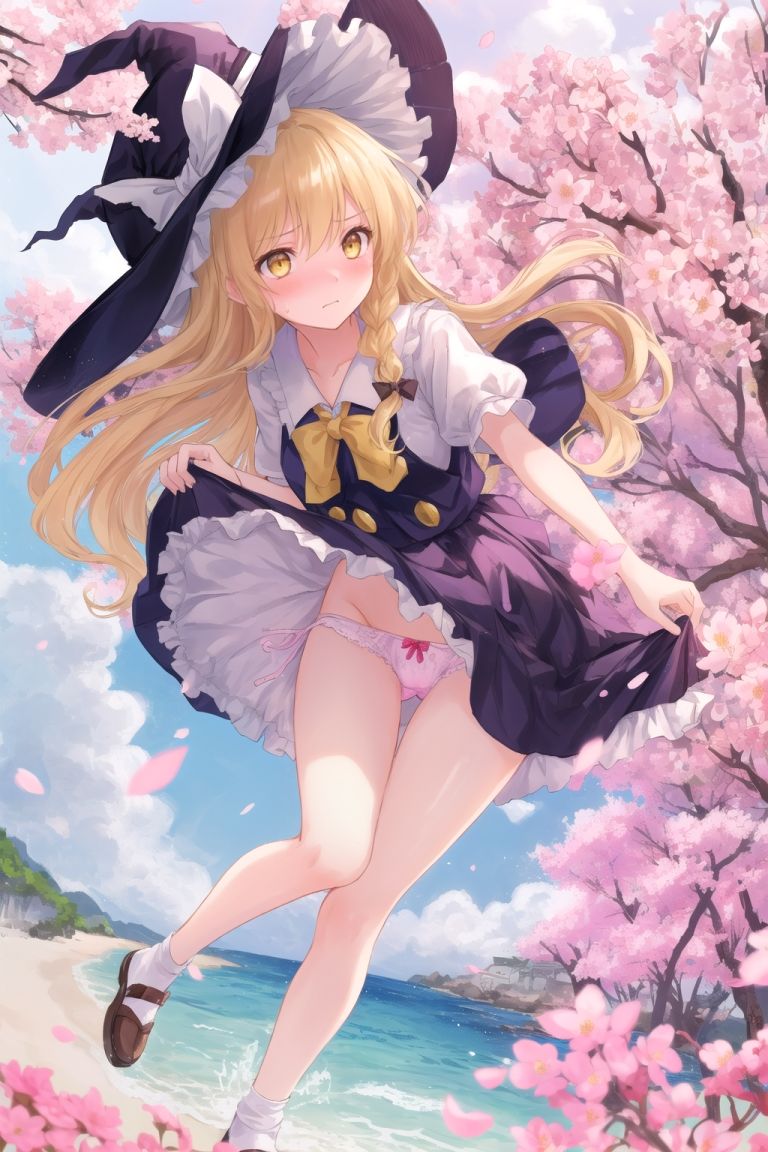 霊夢は魔理沙のパンチラ写真を撮りたいようです〜春の晴れた朝の海編〜 サンプル9ページ目
