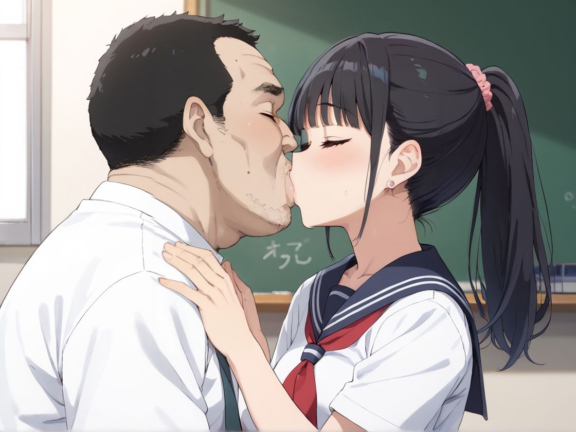 女子校生の処女をおじさん教師が無理やり奪った話 サンプル1ページ目