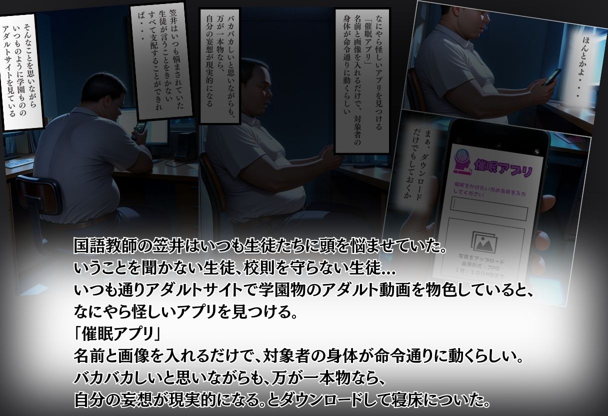 【全ページセリフ入り】催●アプリで生意気生徒に強●種付け サンプル5ページ目