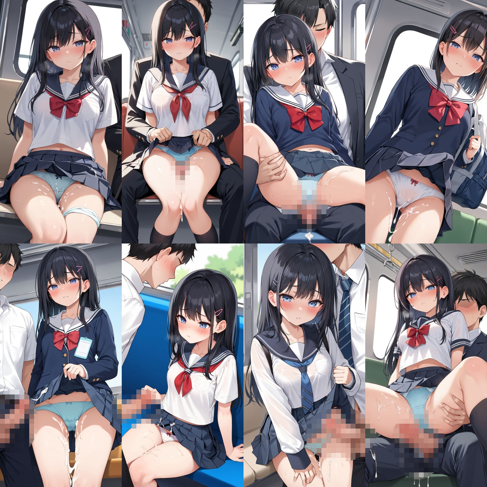 ー精〇ぶっかけまくりの痴●ー女子〇生に電車で種付け サンプル3ページ目