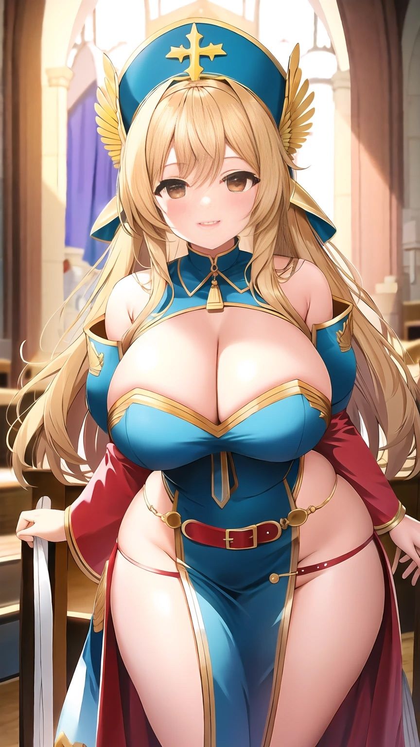 巨乳神父美女【妄想イラスト美女図鑑vol.155】 サンプル2ページ目