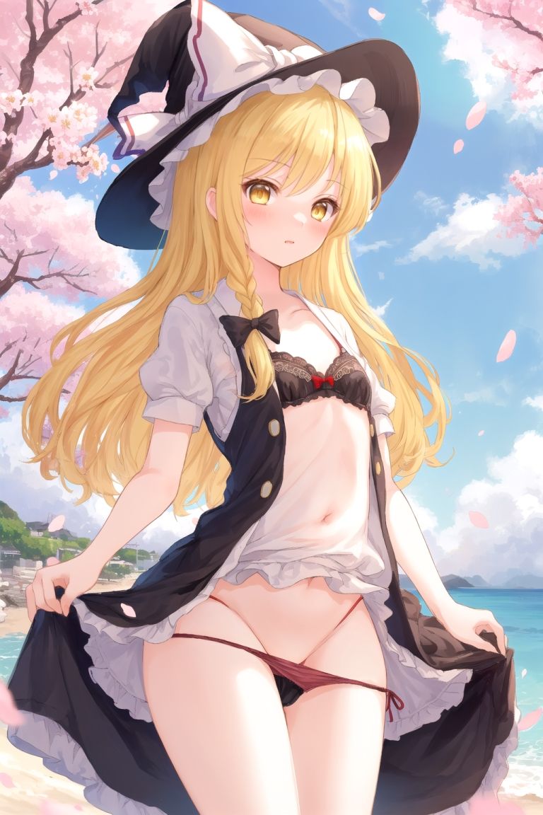 霊夢は魔理沙のパンチラ写真を撮りたいようです〜春の晴れた昼の海編〜 サンプル1ページ目