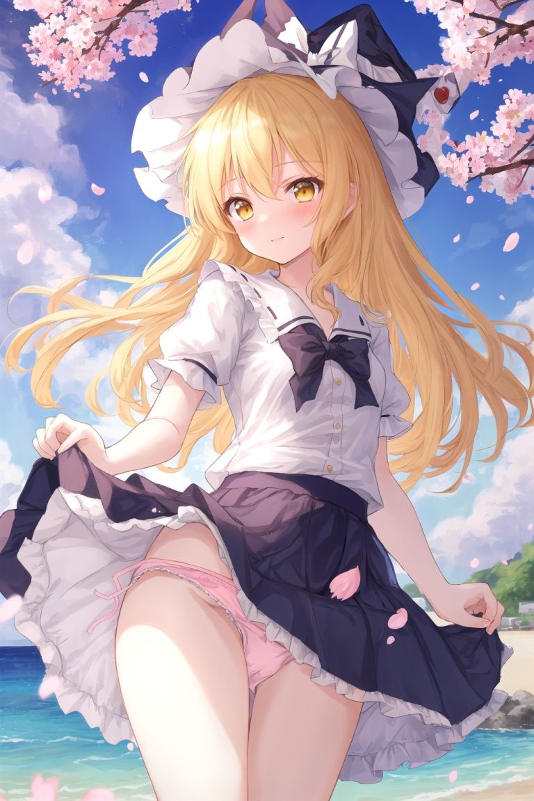 霊夢は魔理沙のパンチラ写真を撮りたいようです〜春の晴れた昼の海編〜 サンプル9ページ目