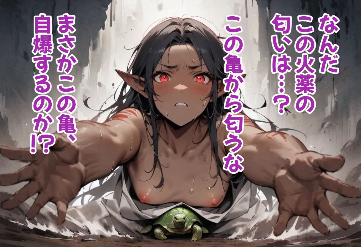 ダークエルフVS巨大亀 サンプル10ページ目
