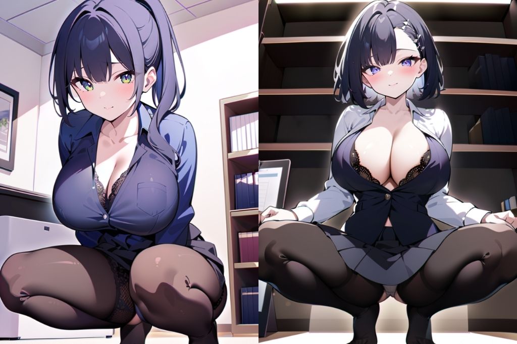 しゃがんだ時にパンツ見えちゃったOL サンプル2ページ目