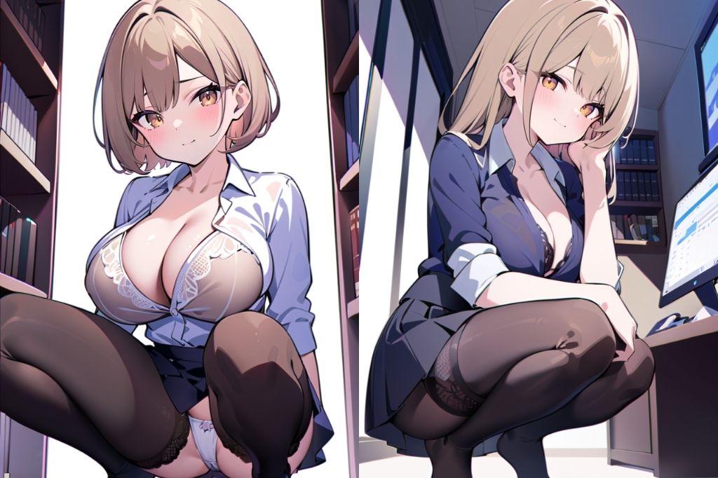 しゃがんだ時にパンツ見えちゃったOL サンプル4ページ目