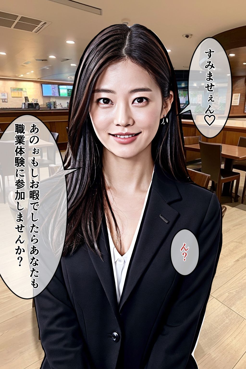 皮を着込んで大人の職業体験 CA編 サンプル2ページ目