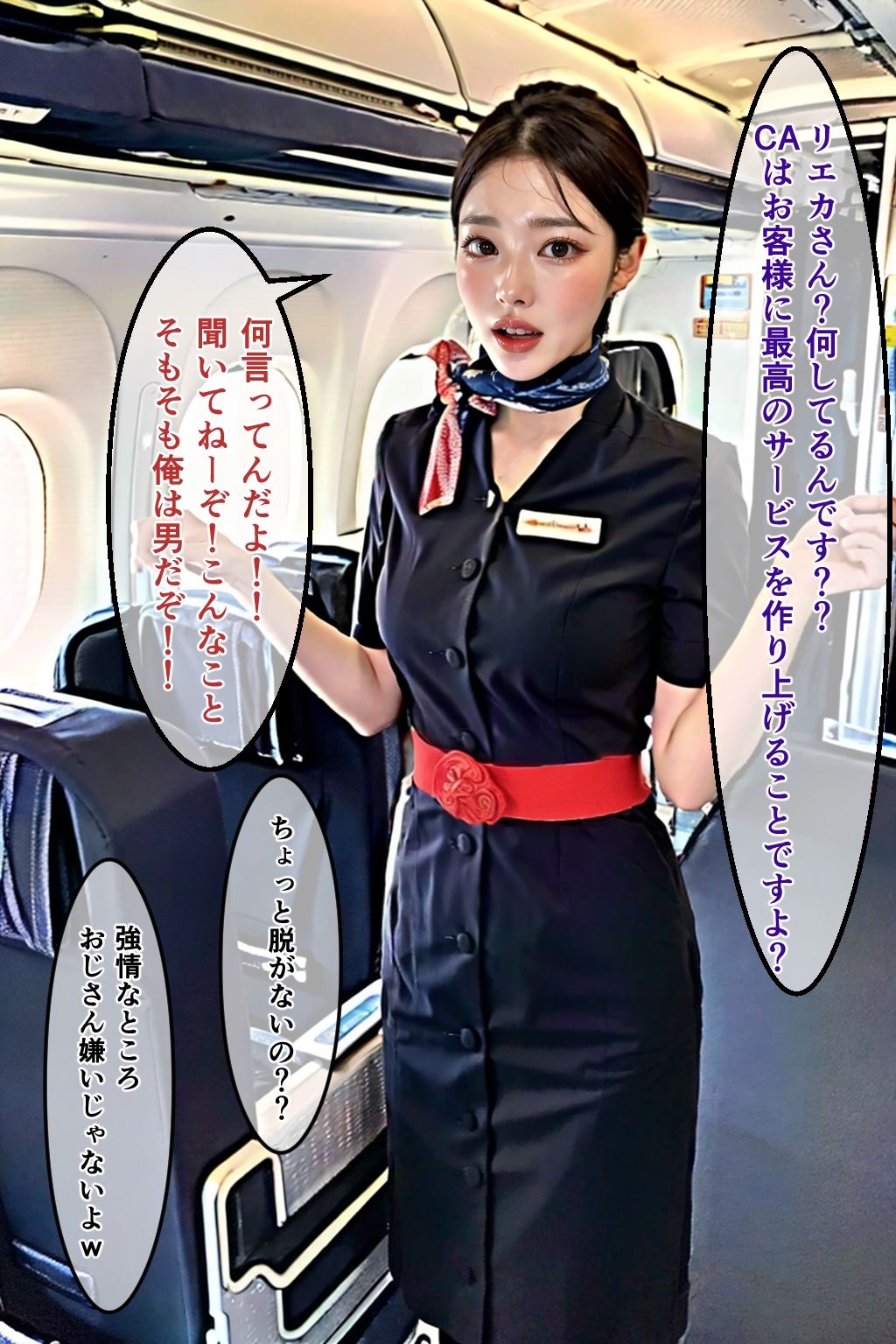 皮を着込んで大人の職業体験 CA編 サンプル9ページ目