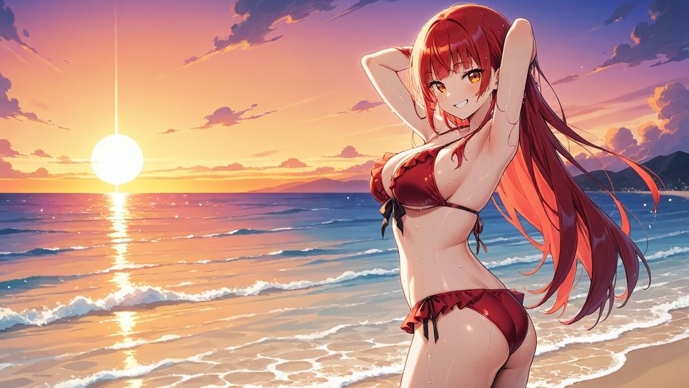 グラドル撮影で種付け懇願〜赤髪お姉さんとピンク髪美少女〜【4K】 サンプル4ページ目