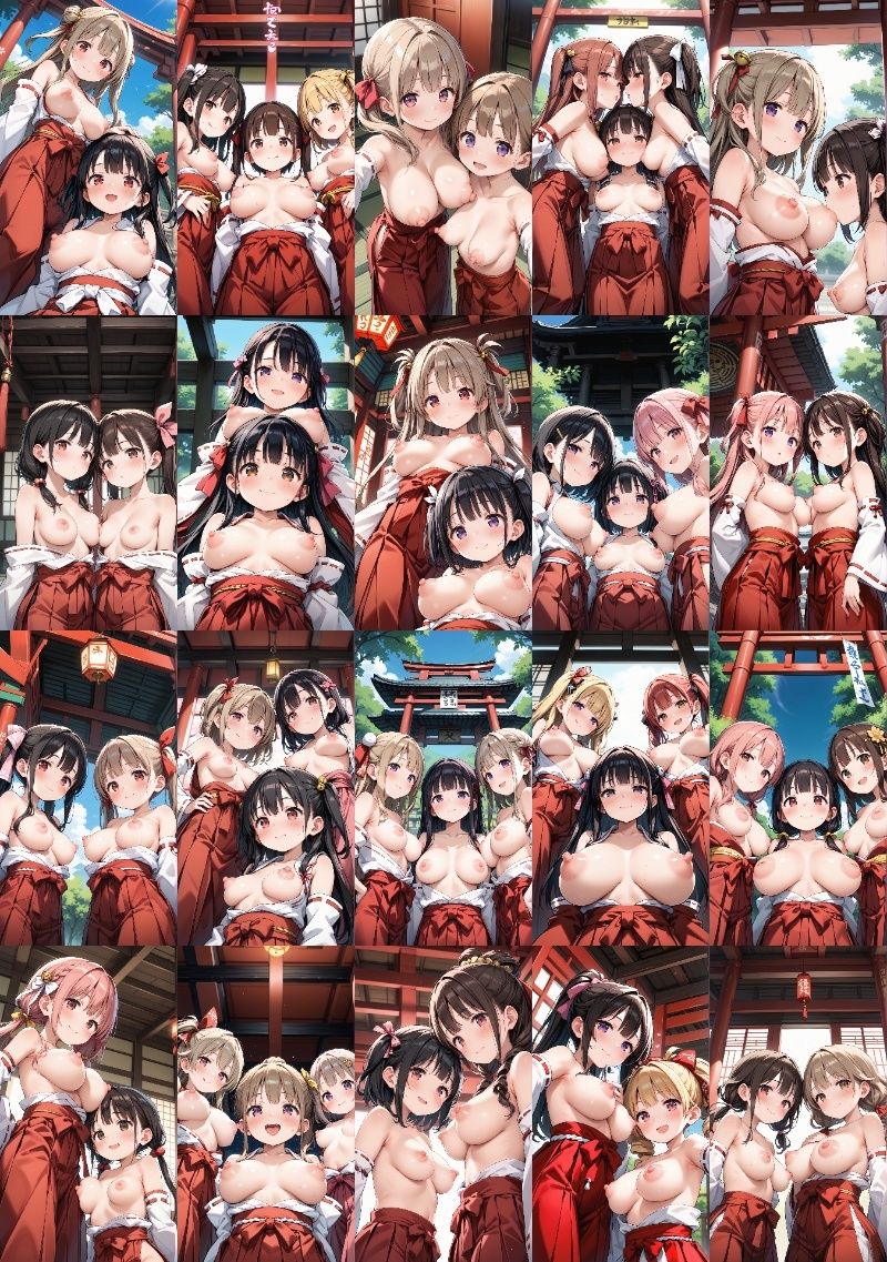 【流出】巫女さんがおっぱい丸出しにする秘密のお祭り サンプル3ページ目