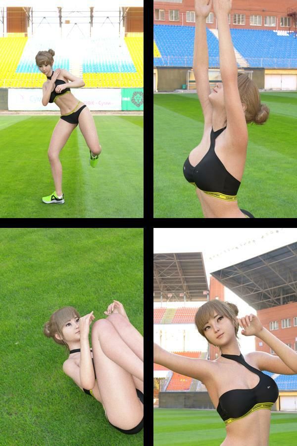 【▲All】『理想の彼女を3DCGで作ります』から生まれたバーチャルアイドル「一ノ瀬廻里（いちのせめぐり）のスポーツウェア写真集:Sporty_02 サンプル2ページ目