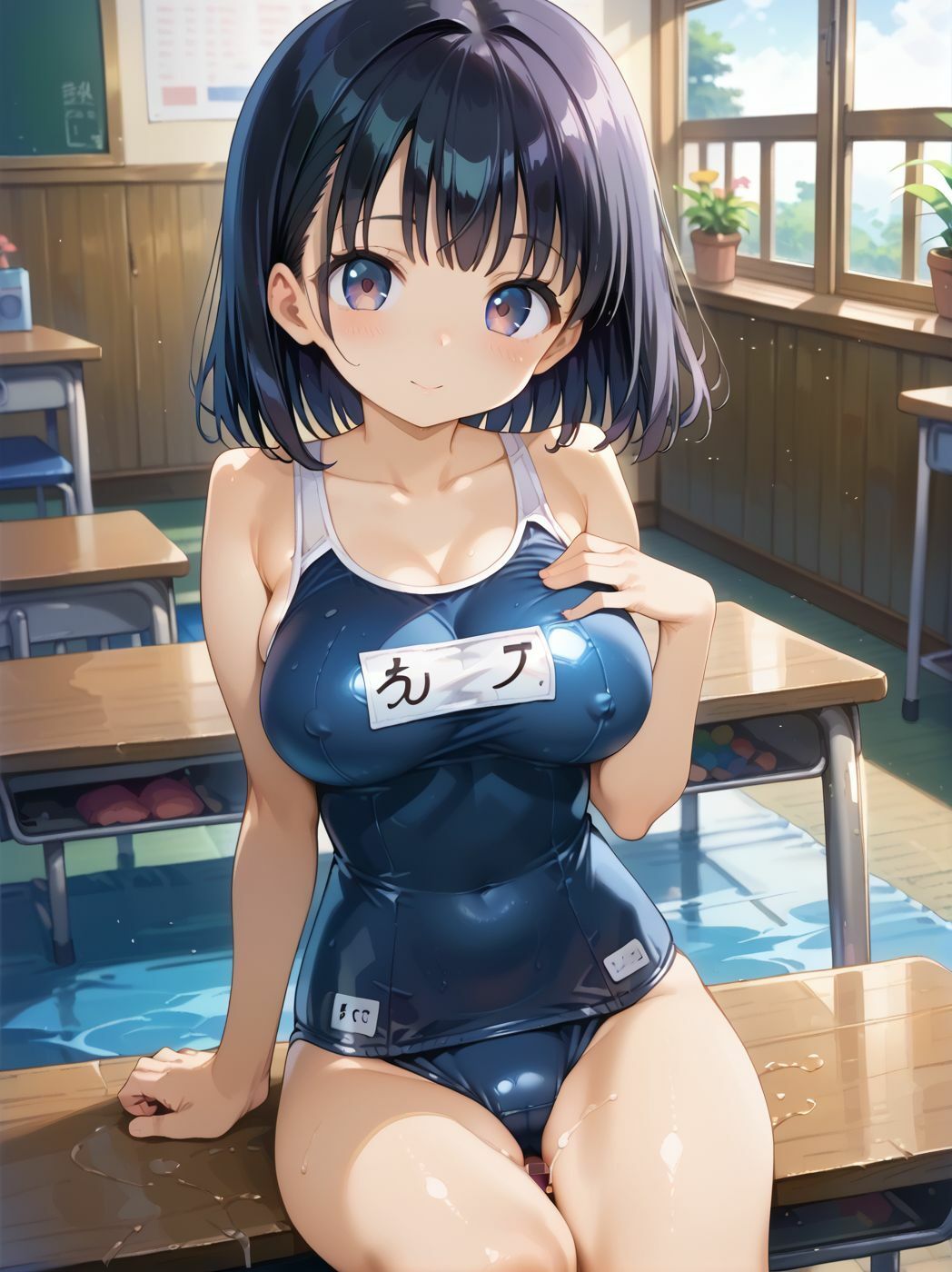 巨乳の妹と学校で生挿入した 「制服だけじゃなくてブルマもスクール水着も好きなの？」 サンプル3ページ目