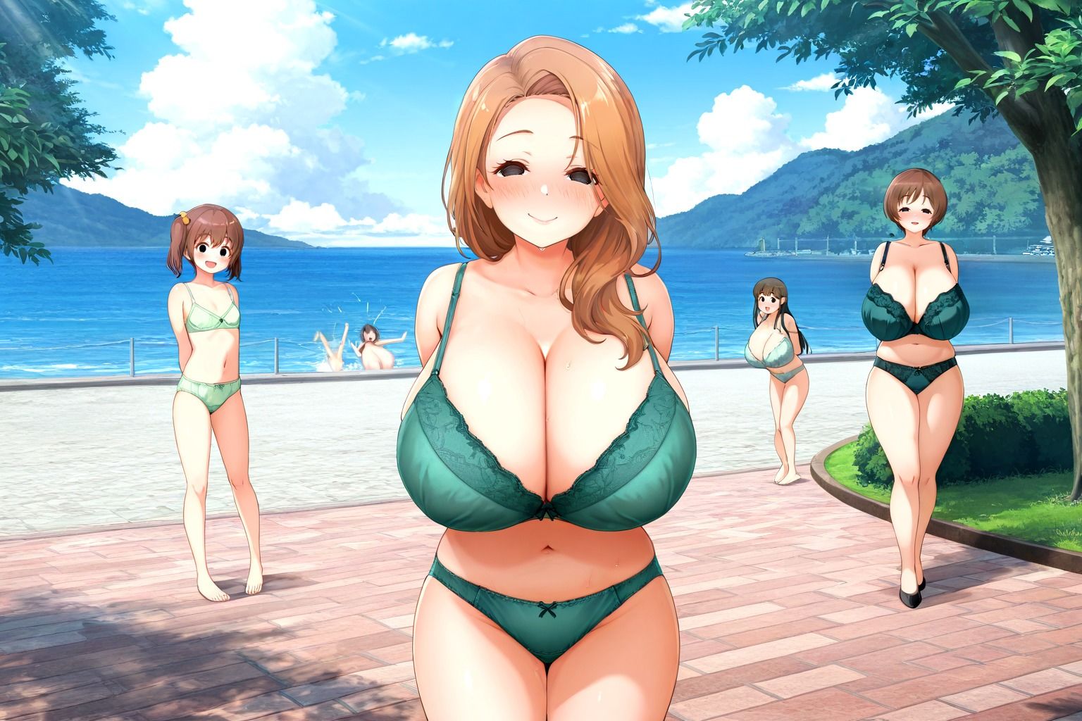 秘密の浜辺 人妻と遊ぶ時 爆乳人妻編 サンプル5ページ目