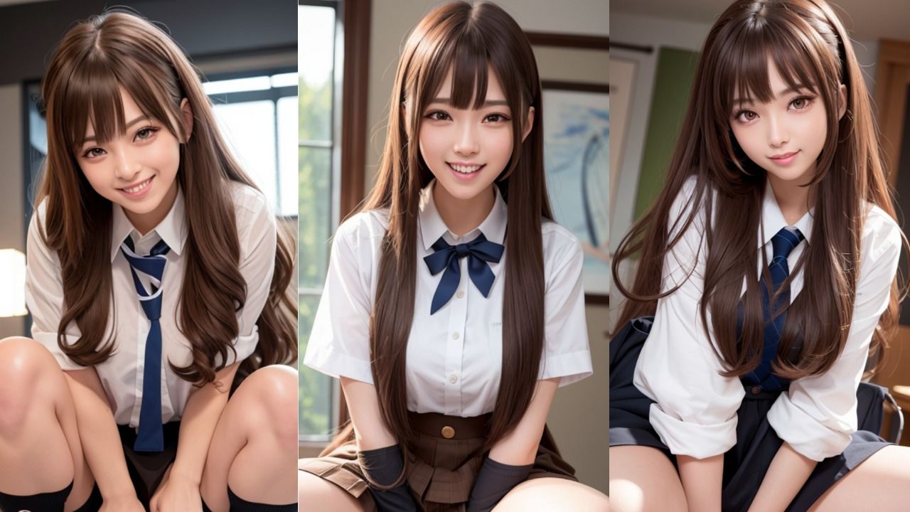 リアルに動く！！豪華3人組バージョン！ゲキカワJKコスプレ制服美女が踊り出す！動画精製AIを使用して製作したAI動画beautiful Japanese women パンチラ ダンス サンプル2ページ目
