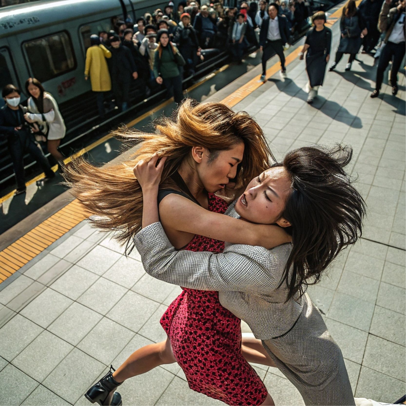 リアルキャットファイト  女の喧嘩  AI画像  GIF-1 サンプル2ページ目
