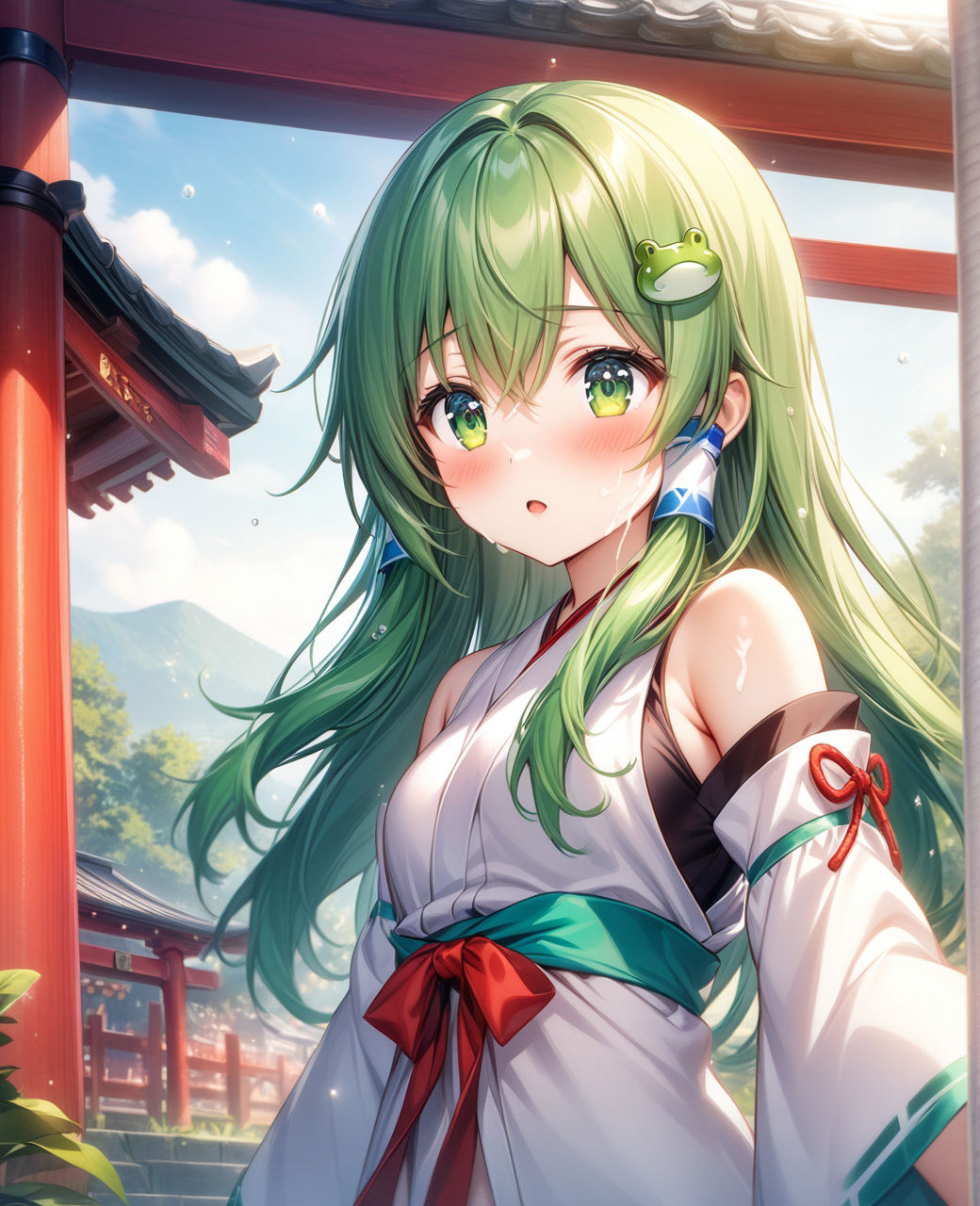 美少女〇〇まみれ・東風谷早苗（東方） サンプル1ページ目