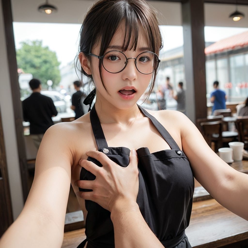【ノーパン喫茶】美女の裸エプロン＆おさわりOKだった！ サンプル4ページ目