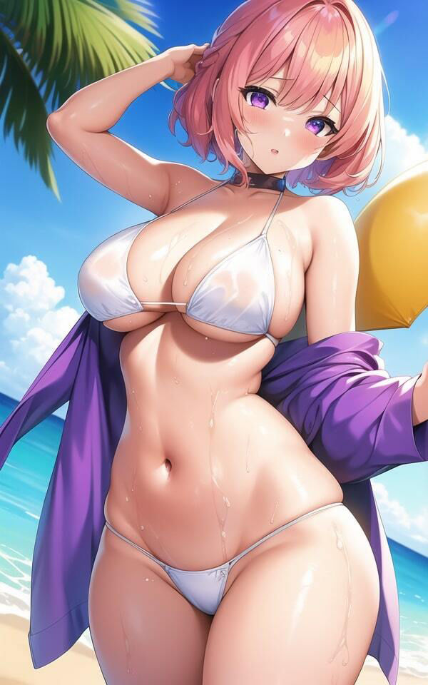 ビーチで見つけた爆乳お姉さん サンプル2ページ目